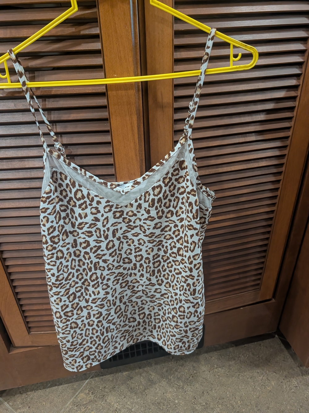 Nine West Leopard Print Slip Cami in Brown and White